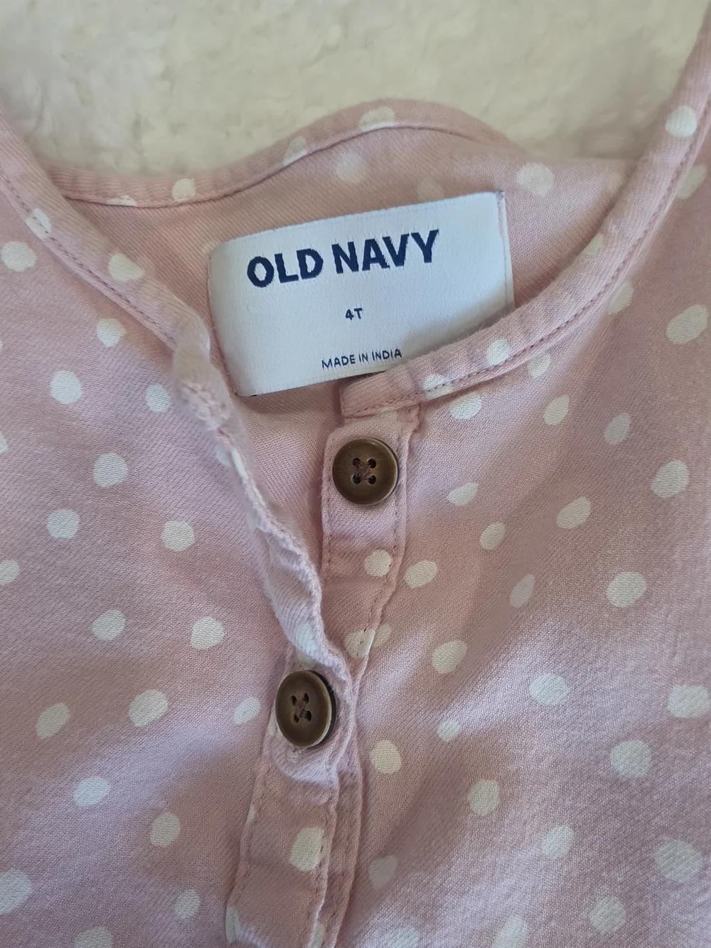 Old Navy Light Pink Polka Dot Button-Front Dress